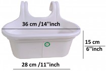 14 inch Double Hook pot white colour