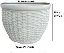 12 inch matt classic pot white colour