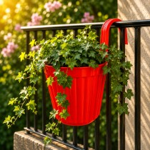 7 Inch Hook Railing Pot Red Color