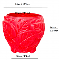 10 inch Leaf Pot Red colour