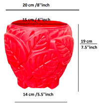 8 inch Leaf Pot Red colour 