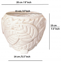 8 inch Leaf Pot white  colour