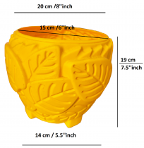 8 inch Leaf Pot yellow colour