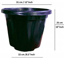 12 Inch Nursery Black Pot 