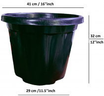 16 Inch Nursery Black Pot 