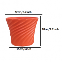 8 inch lunner pots orange color