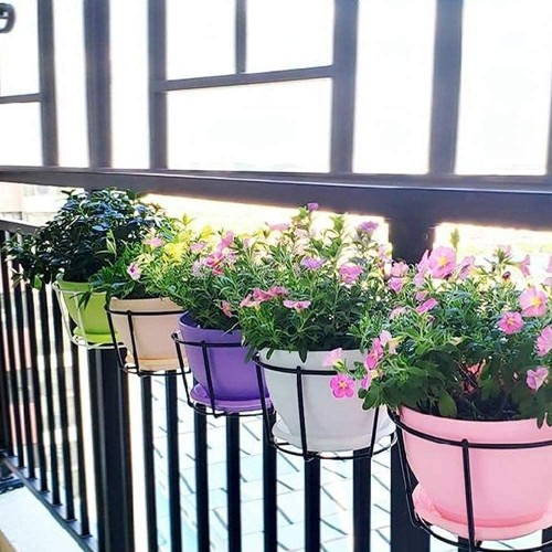 Hanging Flower Pot Holder Railing